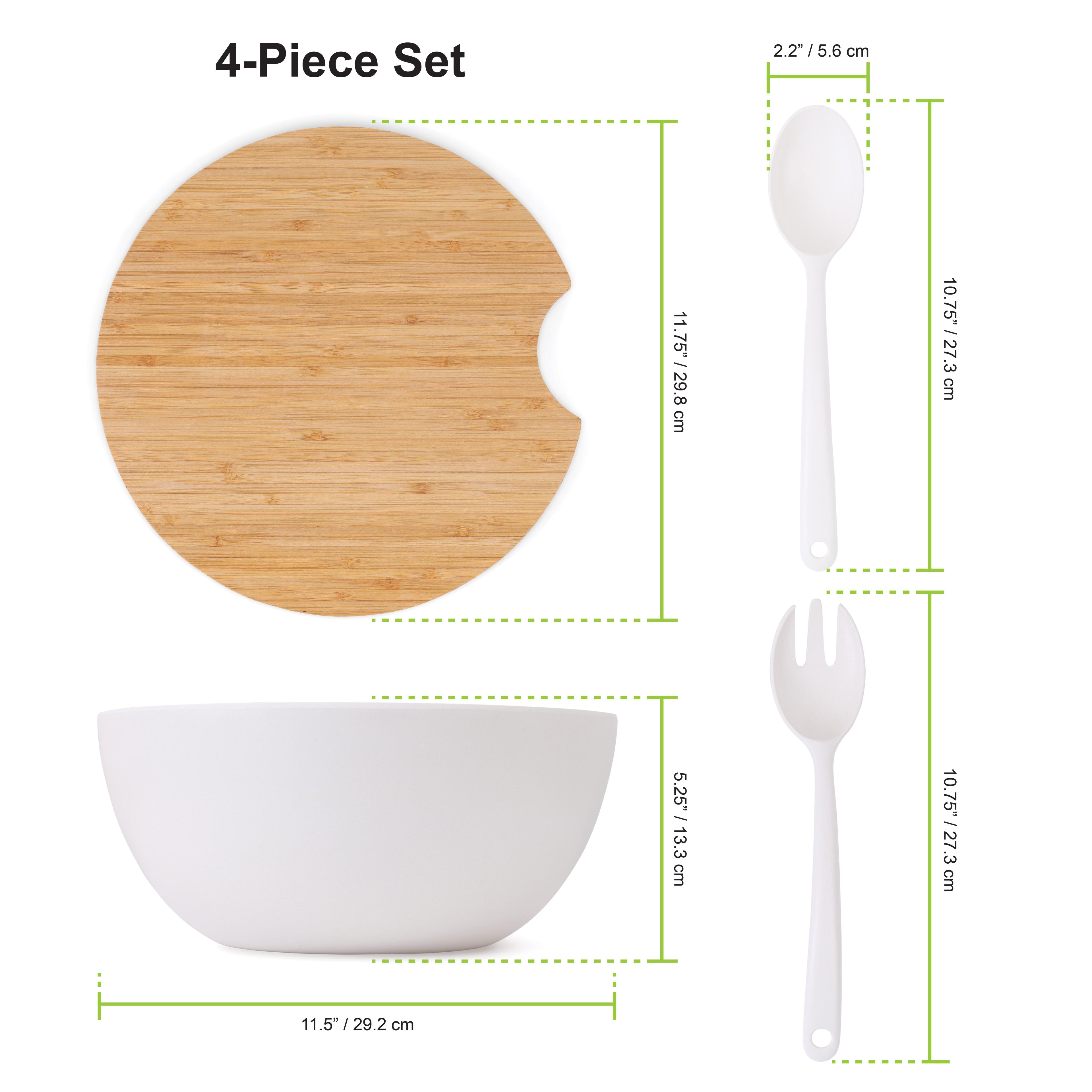 Eternal Night Serving Bowls, Bamboo Fiber Salad Bowls Set Of 4