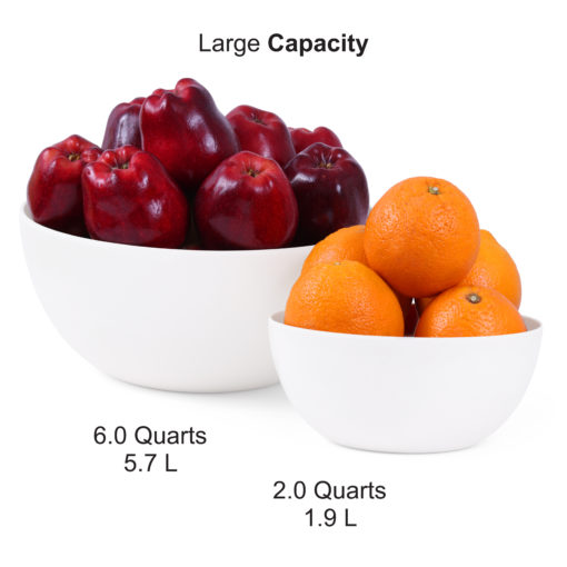 Set of 8:  Large and Medium Serving and Salad Bowl, each with Servers and Bamboo Cutting Board Lids (Natural White) - Image 7